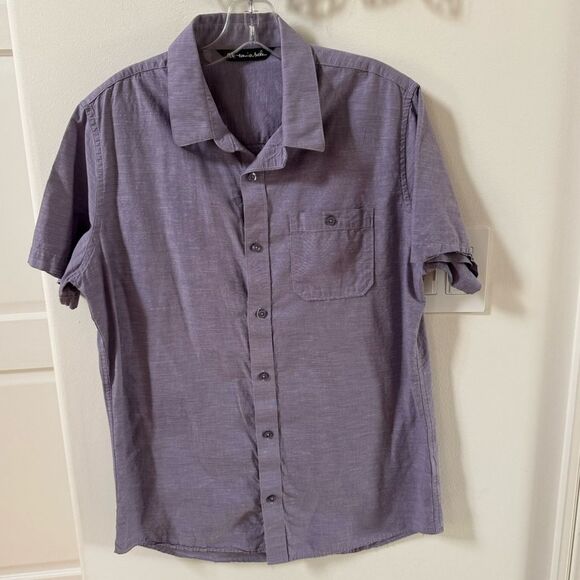 TravisMathew Studebaker Regular Fit Short Sleeve Shirt in Cadet Purple M NWOT - Picture 12 of 12
